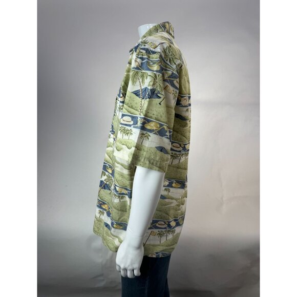 Pierre Cardin Vintage Hawaiian Golf Shirt M Cotton - Picture 4 of 16